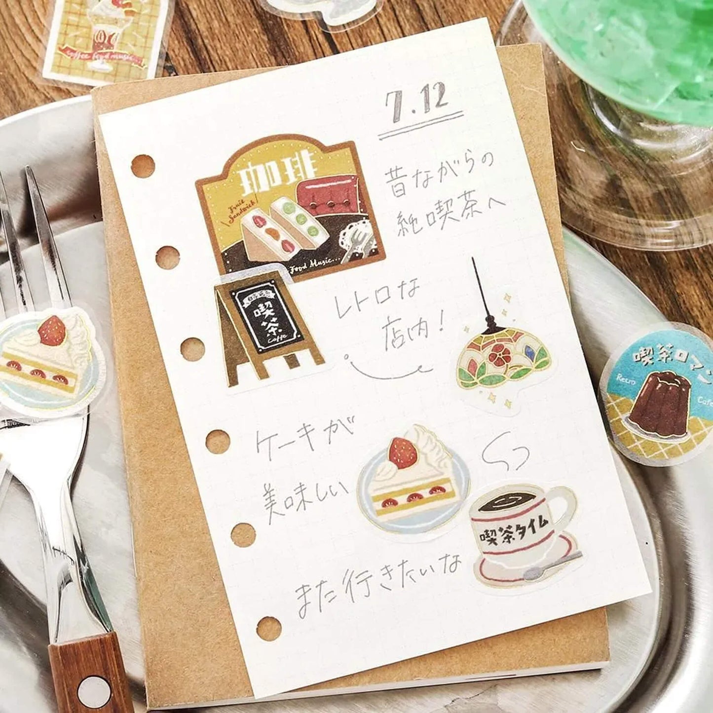 BGM Foil Flake Sticker Retro Sansaku - Kissaten - Flake Stickers