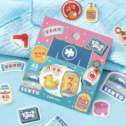 BGM Foil Flake Sticker Retro Sansaku - Sento - Flake Stickers