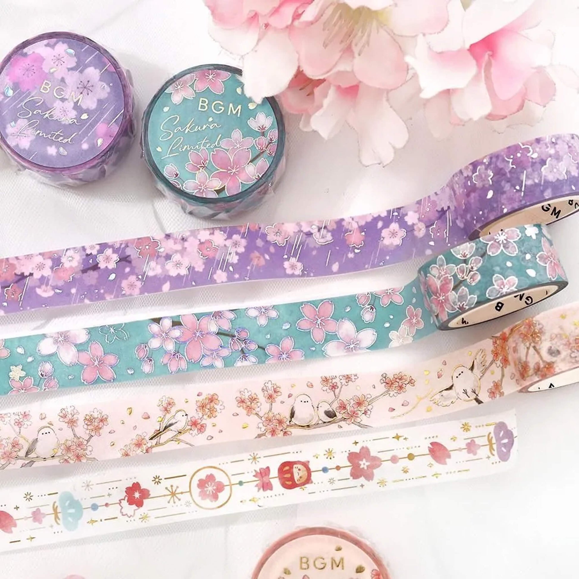 BGM Foil Washi Tape 2026 Sakura Limited - Sakura Decorations [15mm Width] - Washi Tapes