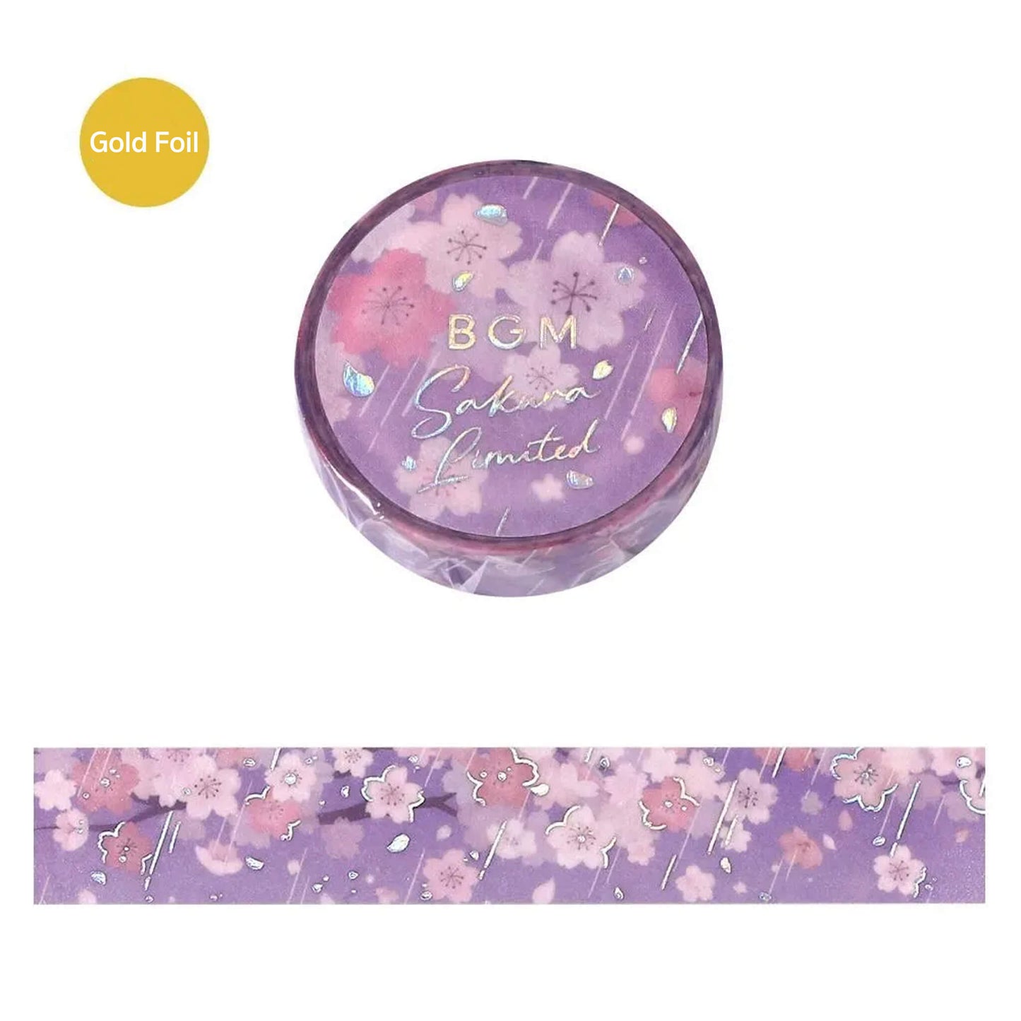 BGM Foil Washi Tape 2026 Sakura Limited - Sakura Nagashi [15mm Width] - Washi Tapes