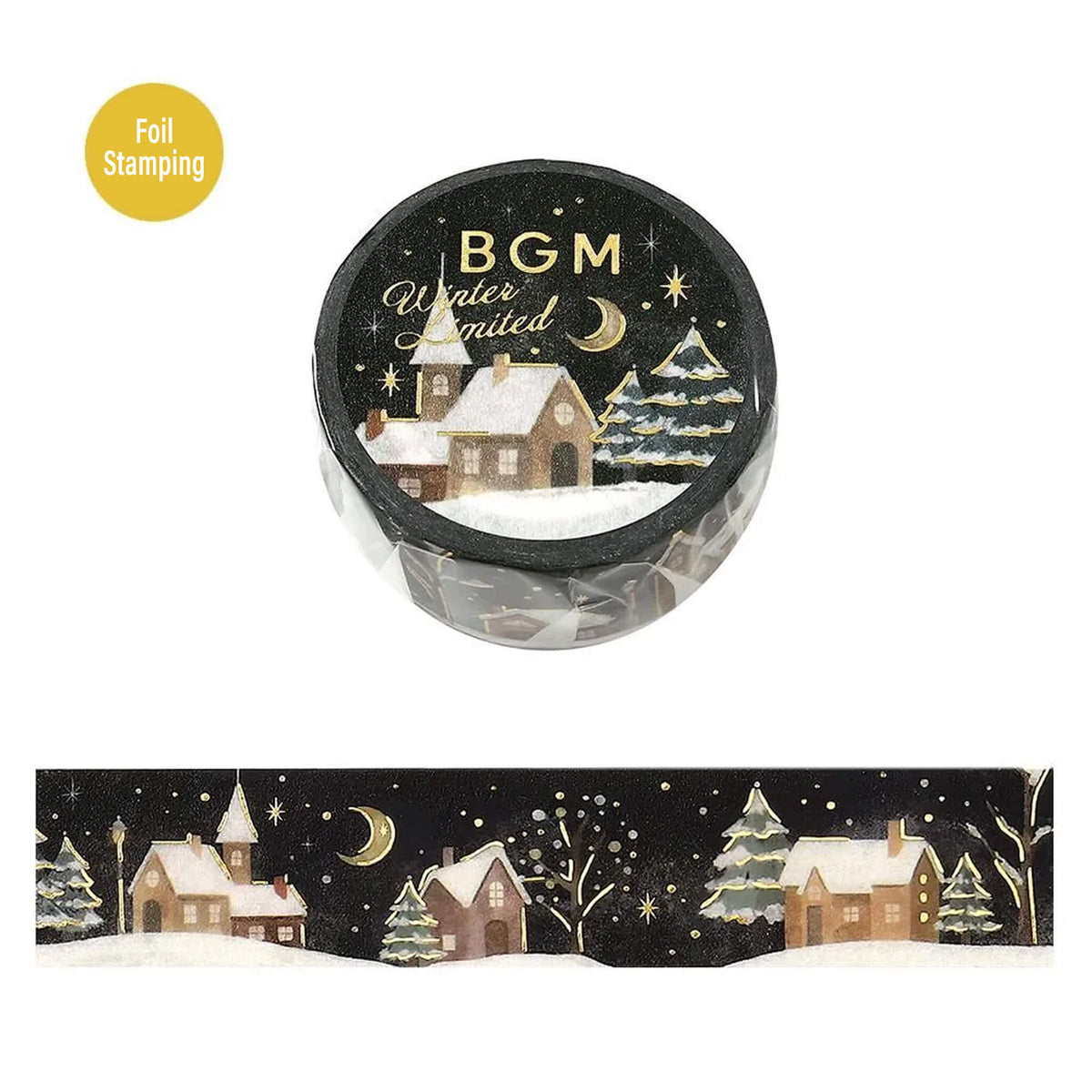 BGM Foil Washi Tape 2026 Winter Limited - A Snowy Night - Washi Tapes