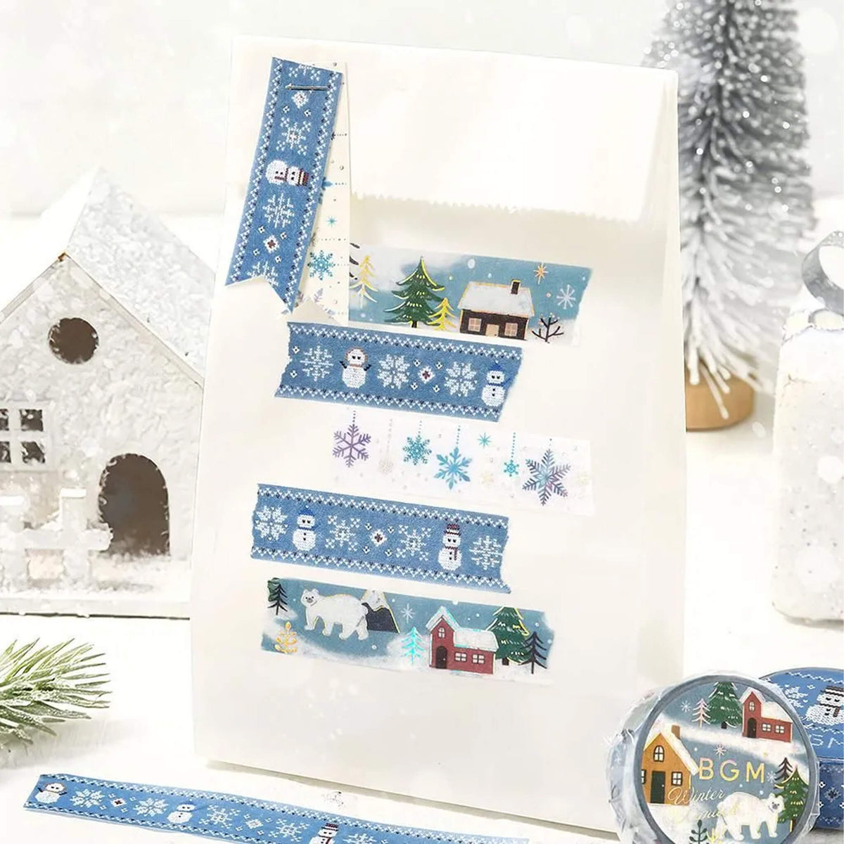 BGM Foil Washi Tape 2026 Winter Limited - Knitted Snowmen - Washi Tapes