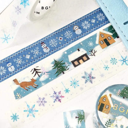 BGM Foil Washi Tape 2026 Winter Limited - Knitted Snowmen - Washi Tapes