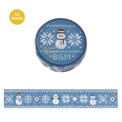 BGM Foil Washi Tape 2026 Winter Limited - Knitted Snowmen - Washi Tapes