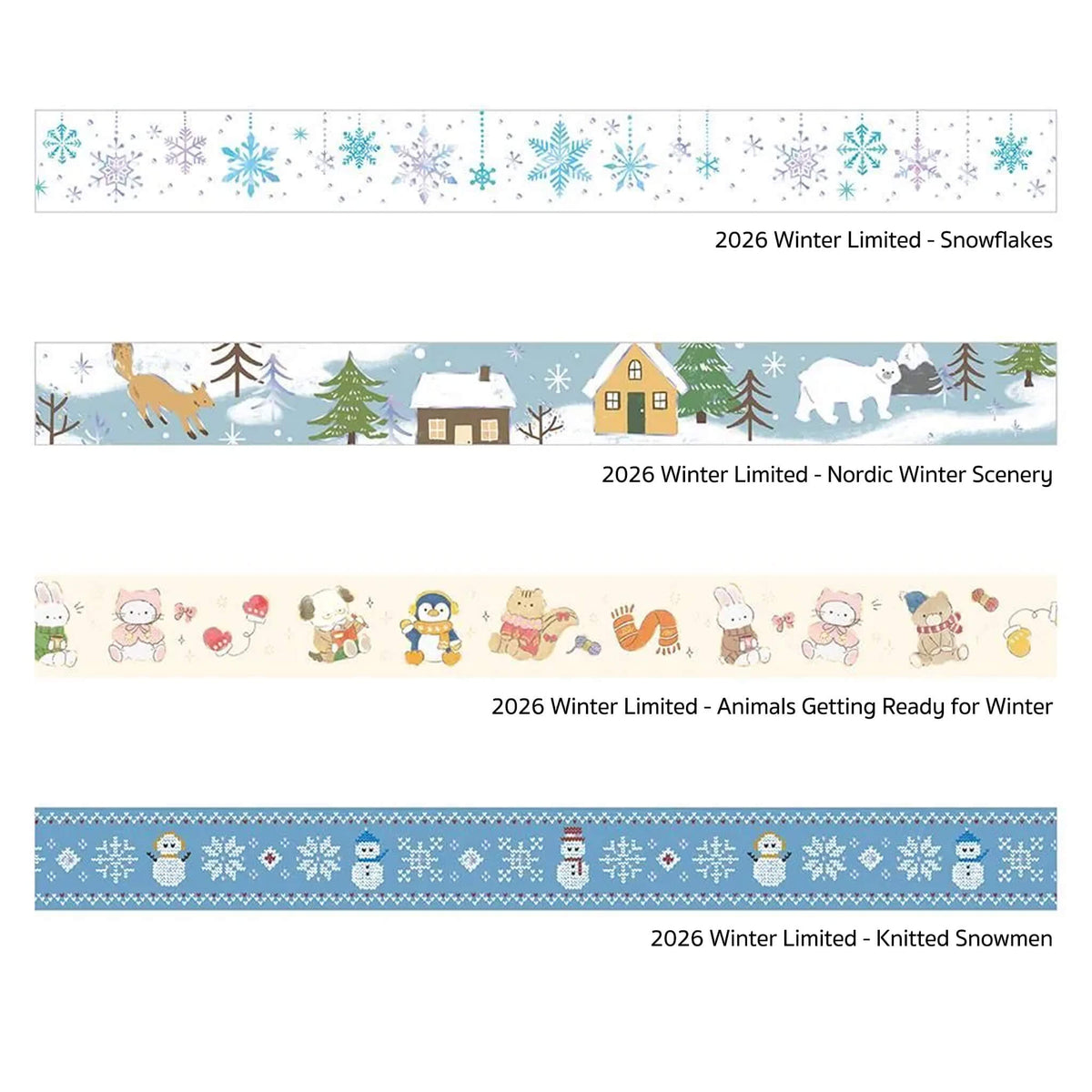 BGM Foil Washi Tape 2026 Winter Limited - Nordic Winter Scenery - Washi Tapes