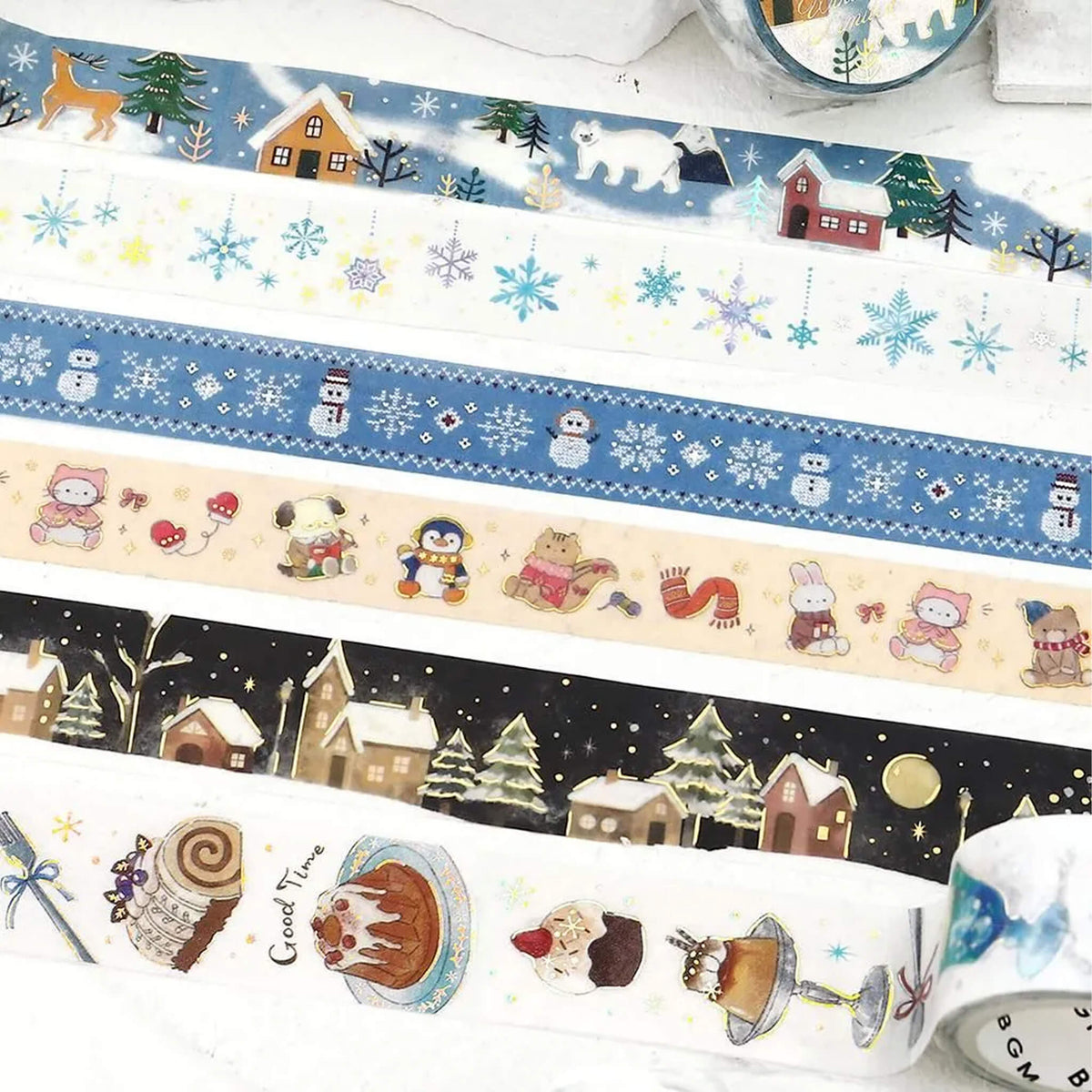 BGM Foil Washi Tape 2026 Winter Limited - Snowflakes - Washi Tapes