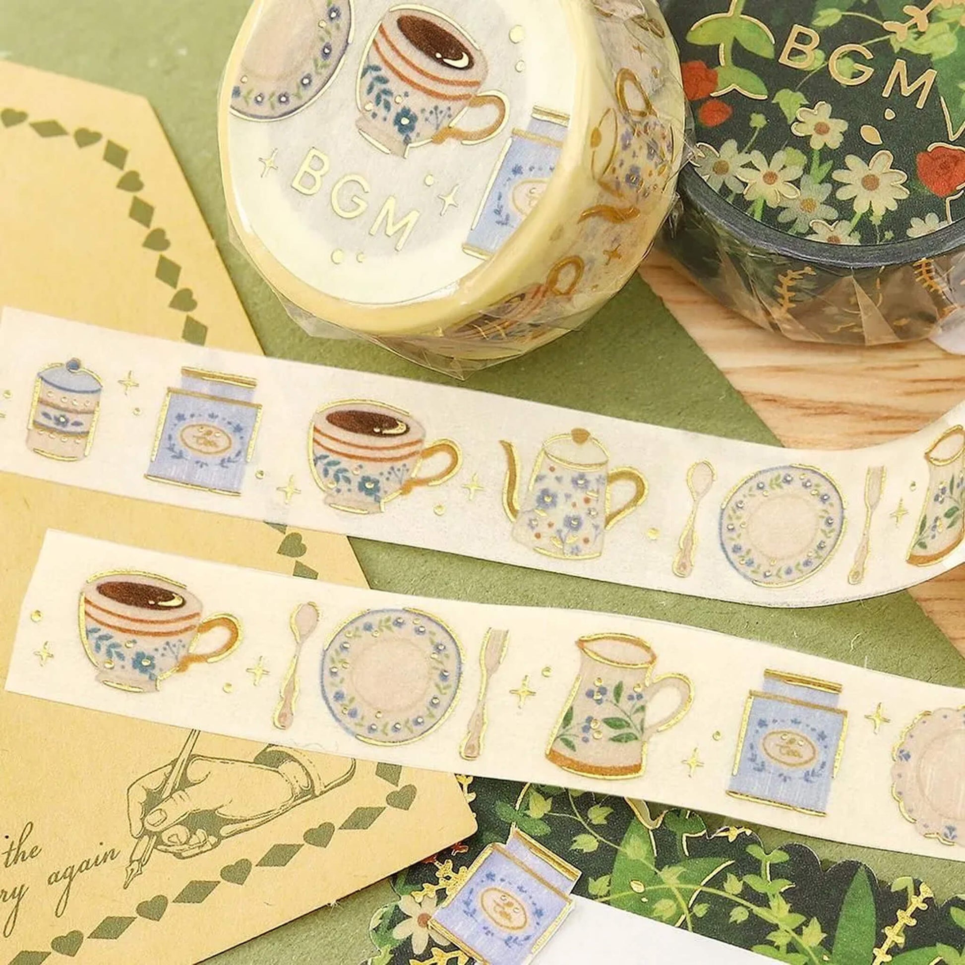 BGM Foil Washi Tape - Afternoon Tea Set - Washi Tapes