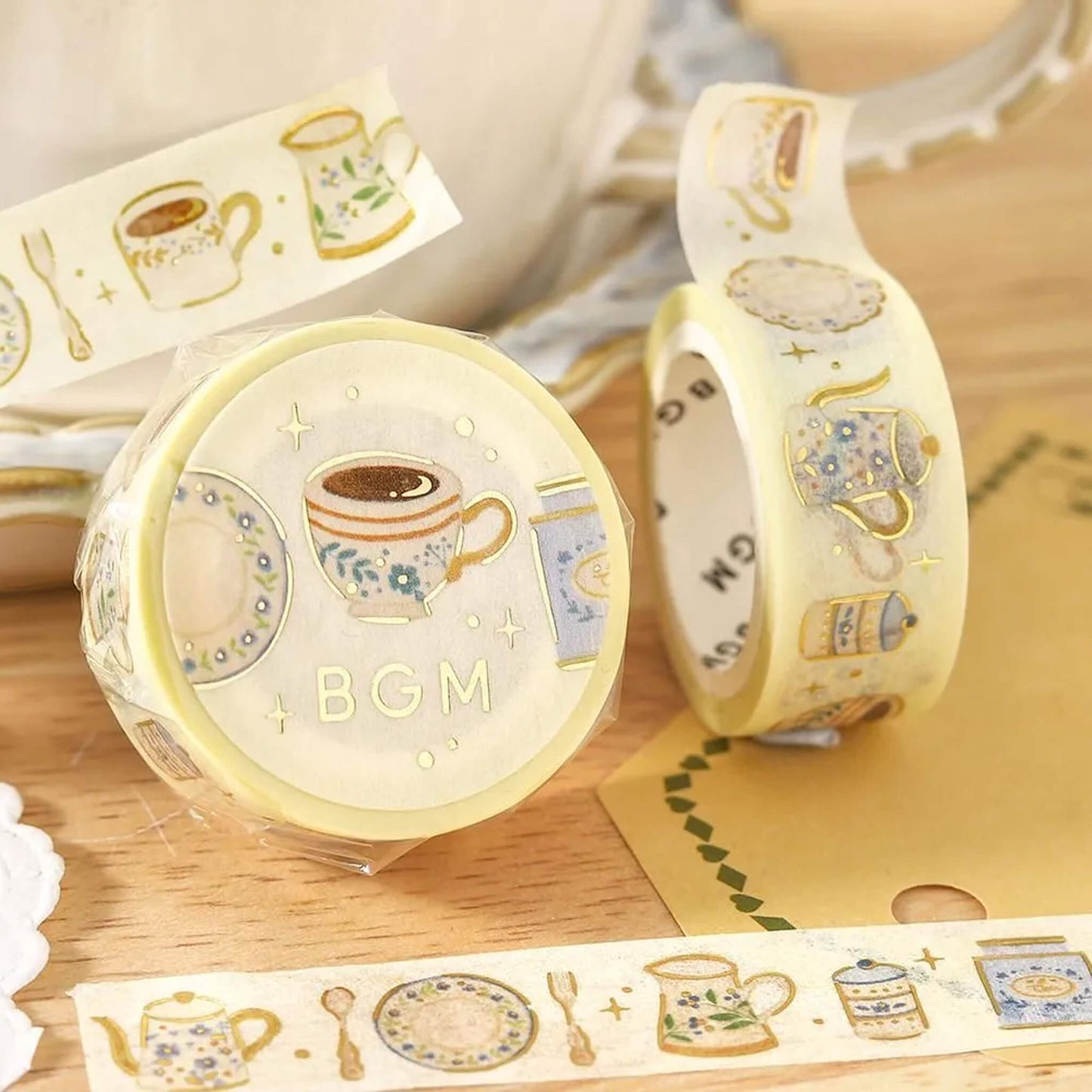 BGM Foil Washi Tape - Afternoon Tea Set - Washi Tapes