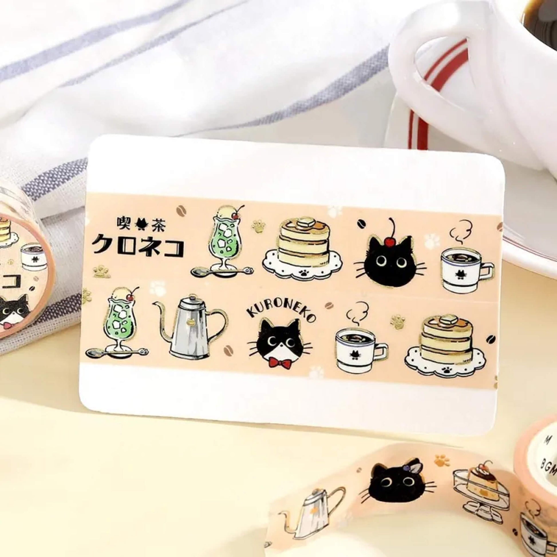 BGM Foil Washi Tape Black Cat Café - Welcome - Washi Tapes