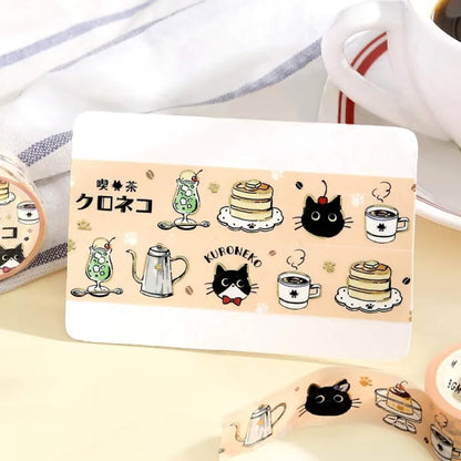 BGM Foil Washi Tape Black Cat Café - Welcome - Washi Tapes