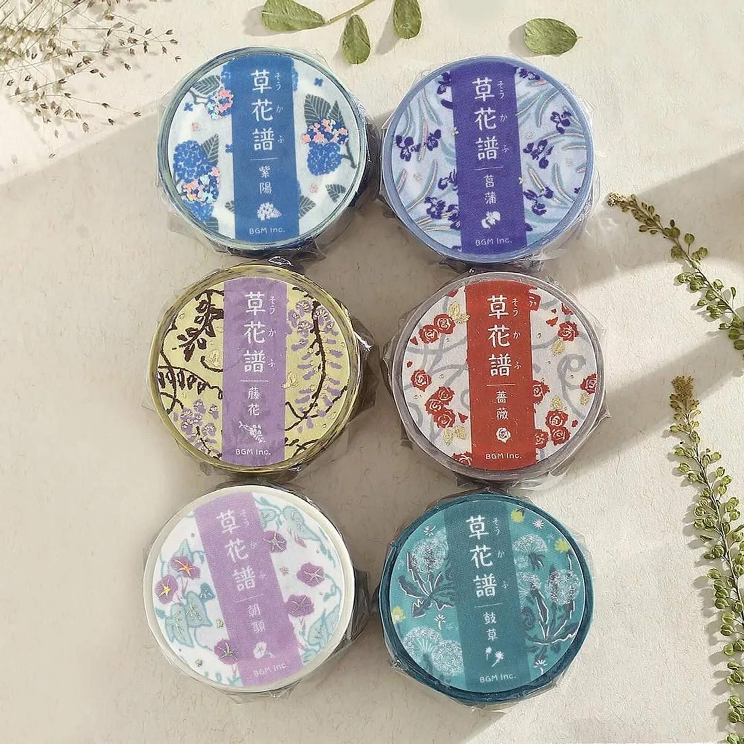 BGM Foil Washi Tape Botanical Notes - Dandelion - Washi Tapes
