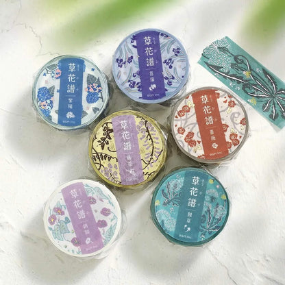 BGM Foil Washi Tape Botanical Notes - Hydrangea - Washi Tapes