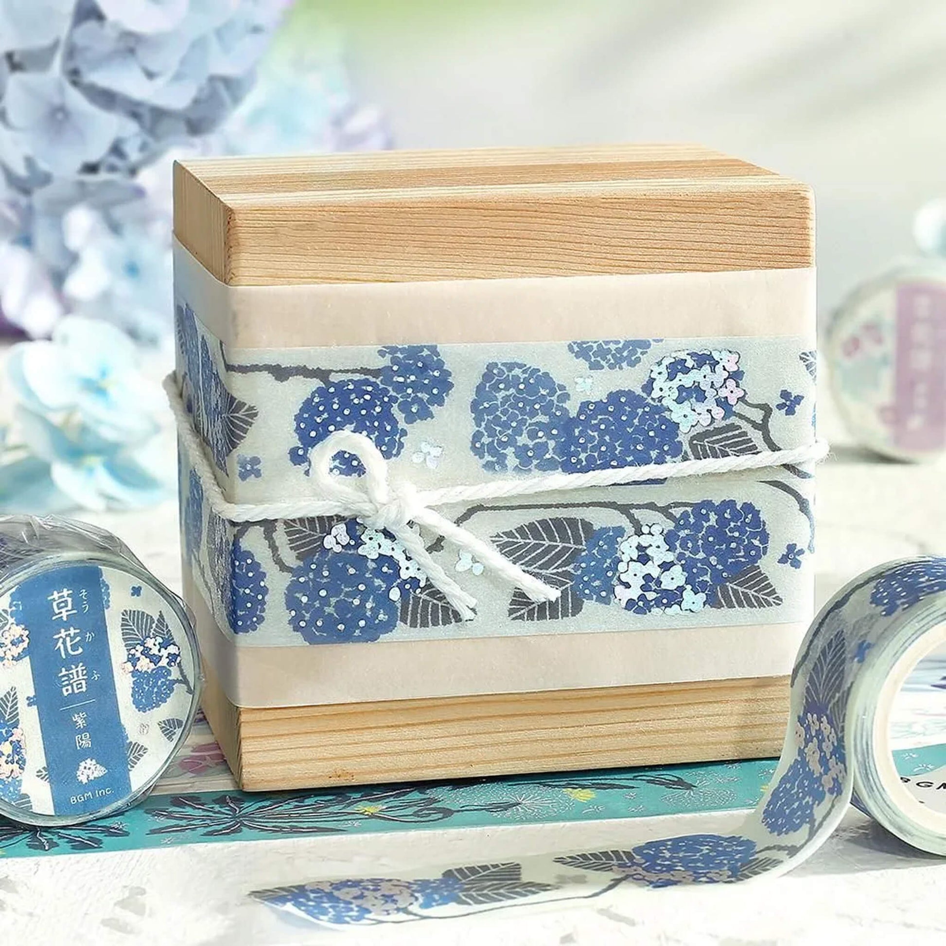 BGM Foil Washi Tape Botanical Notes - Hydrangea - Washi Tapes