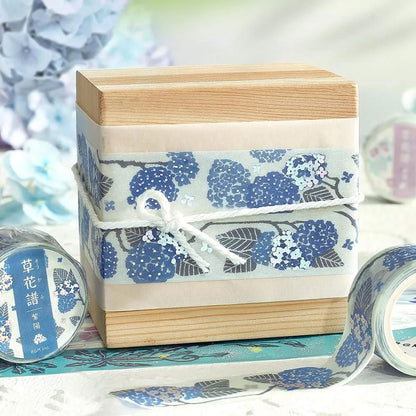 BGM Foil Washi Tape Botanical Notes - Hydrangea - Washi Tapes