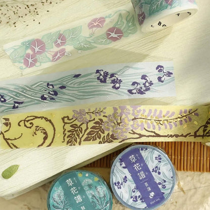 BGM Foil Washi Tape Botanical Notes - Wisteria - Washi Tapes