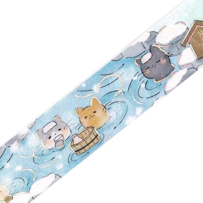BGM Foil Washi Tape - Cat Onsen - Washi Tapes