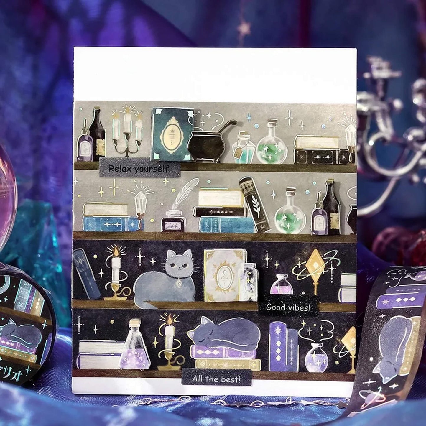 BGM Foil Washi Tape Fantasy Biblio - Cat - Washi Tapes