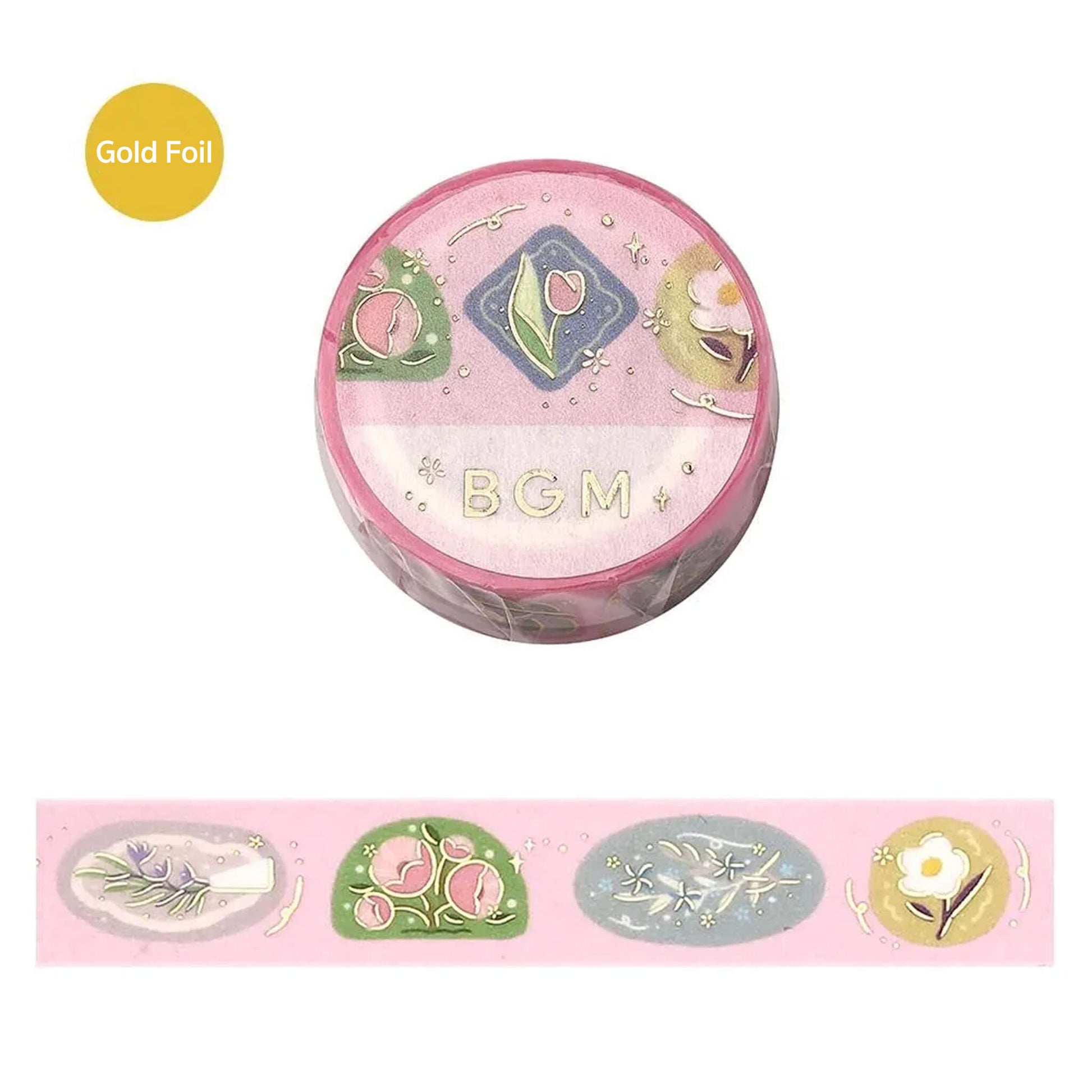 BGM Foil Washi Tape - Flower Brooch - Washi Tapes
