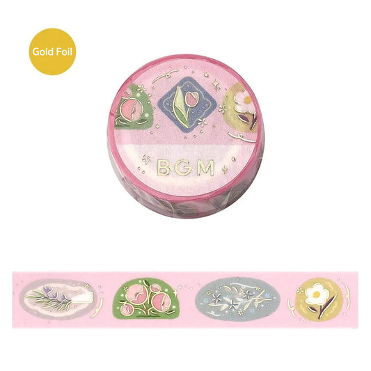 BGM Foil Washi Tape - Flower Brooch - Washi Tapes