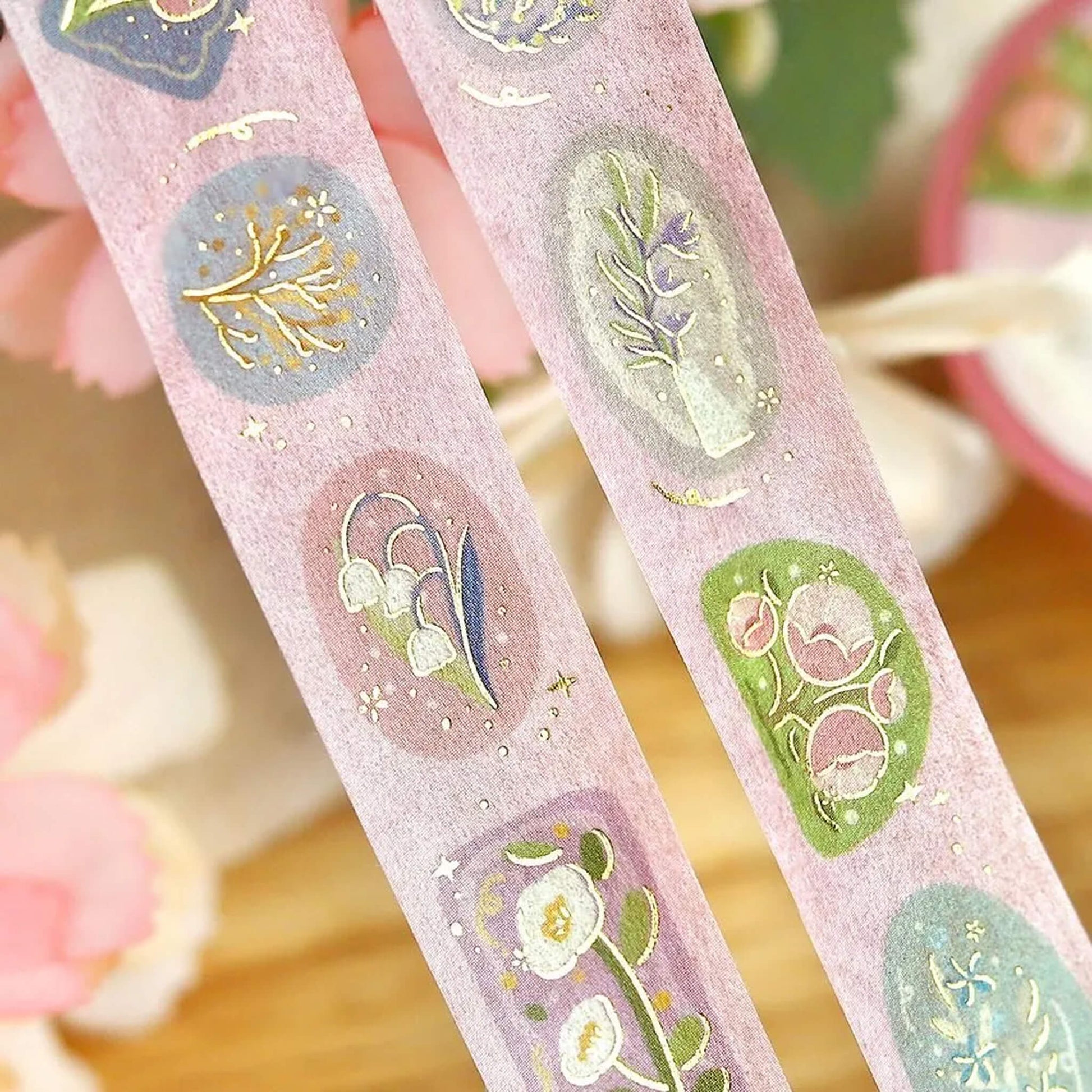 BGM Foil Washi Tape - Flower Brooch - Washi Tapes