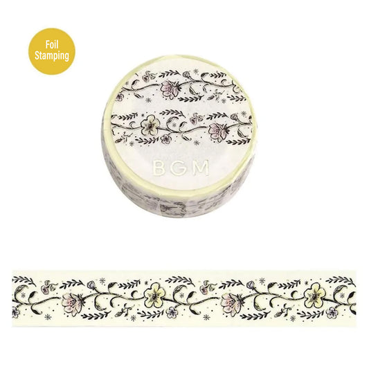 BGM Foil Washi Tape - Flower Sketch - Washi Tapes