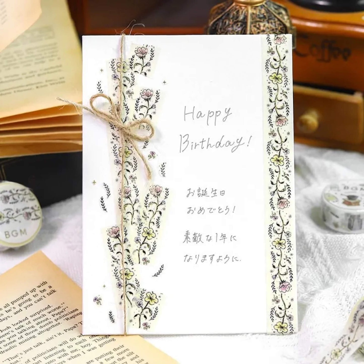 BGM Foil Washi Tape - Flower Sketch - Washi Tapes