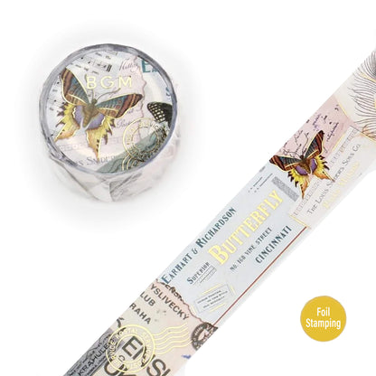 BGM Foil Washi Tape Invitation to Romance - Butterfly - Washi Tapes