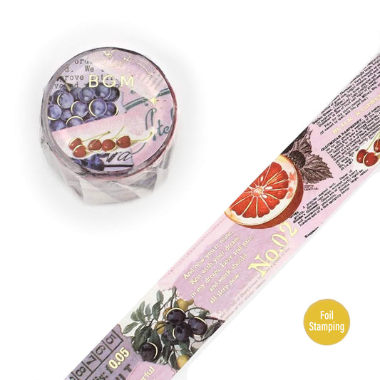 BGM Foil Washi Tape Invitation to Romance - Fruit - Washi Tapes