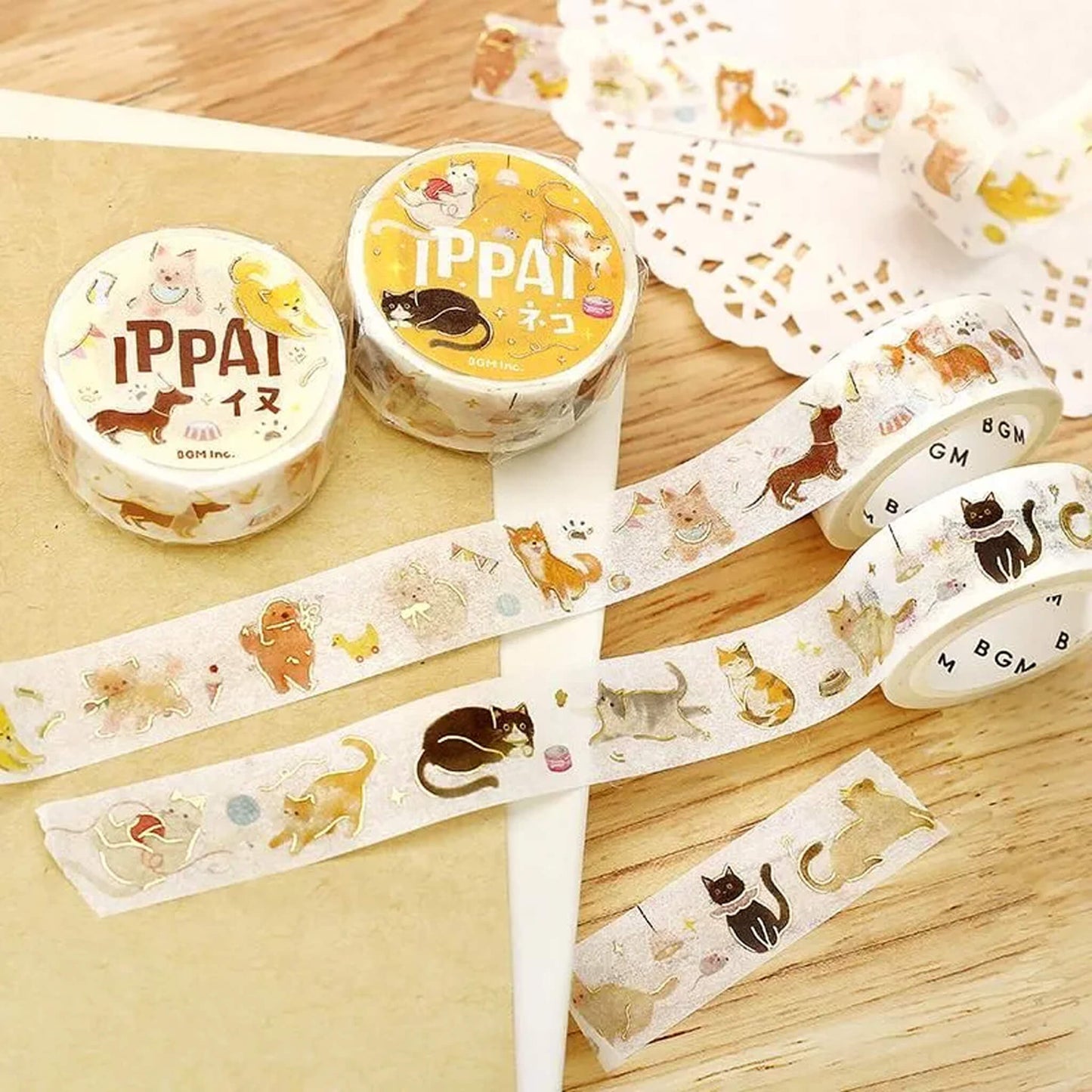 BGM Foil Washi Tape IPPAI - Cat - Washi Tapes