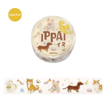 BGM Foil Washi Tape IPPAI - Dog - Washi Tapes