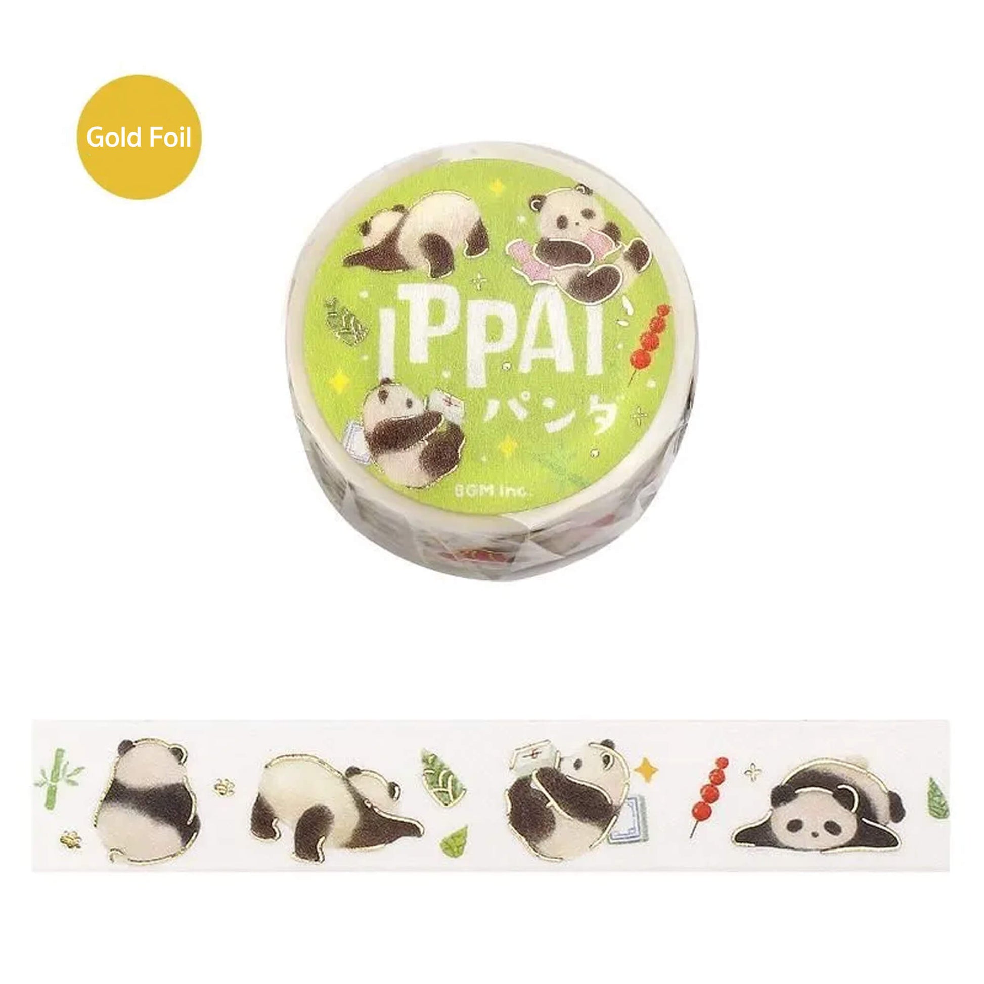 BGM Foil Washi Tape IPPAI - Panda - Washi Tapes
