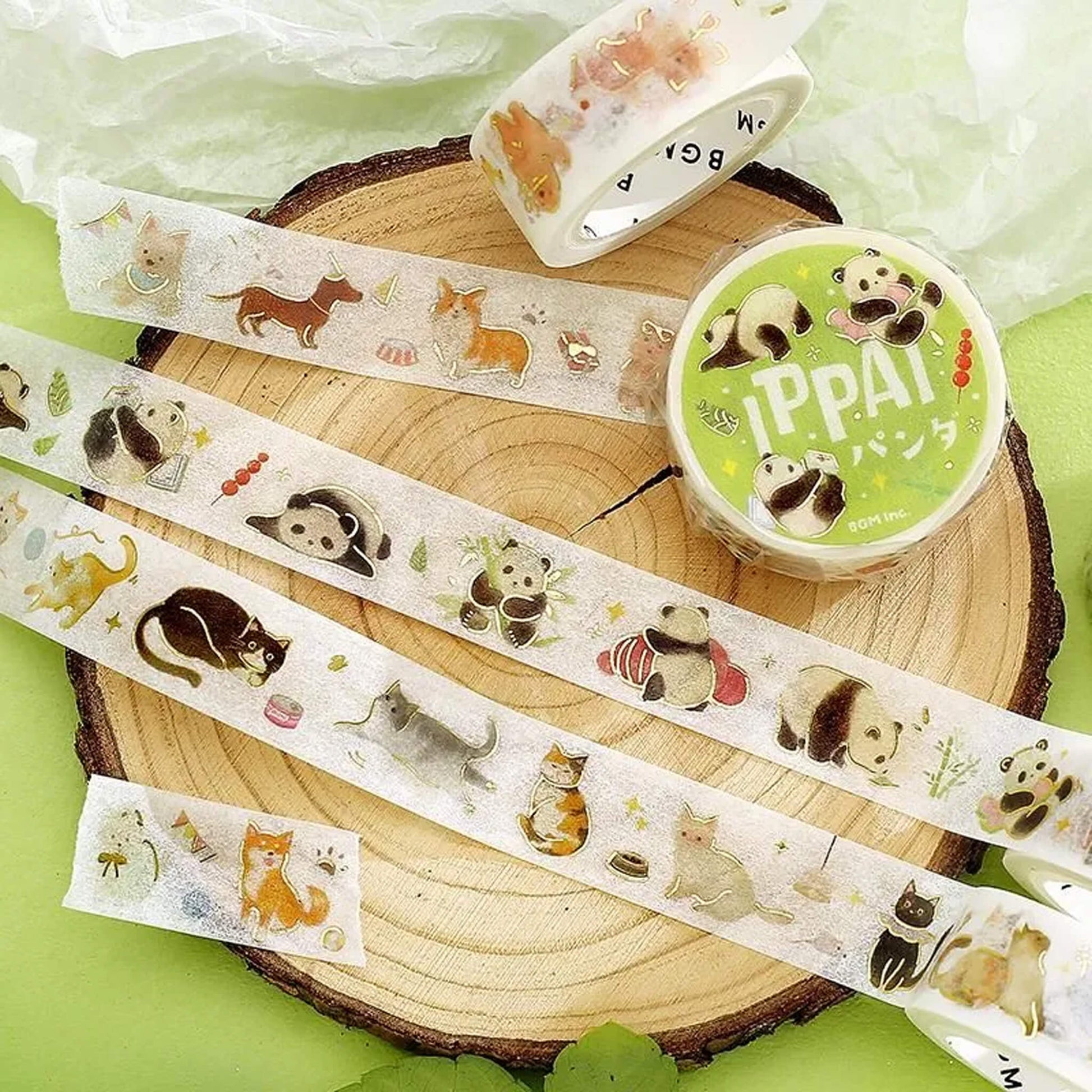BGM Foil Washi Tape IPPAI - Panda - Washi Tapes