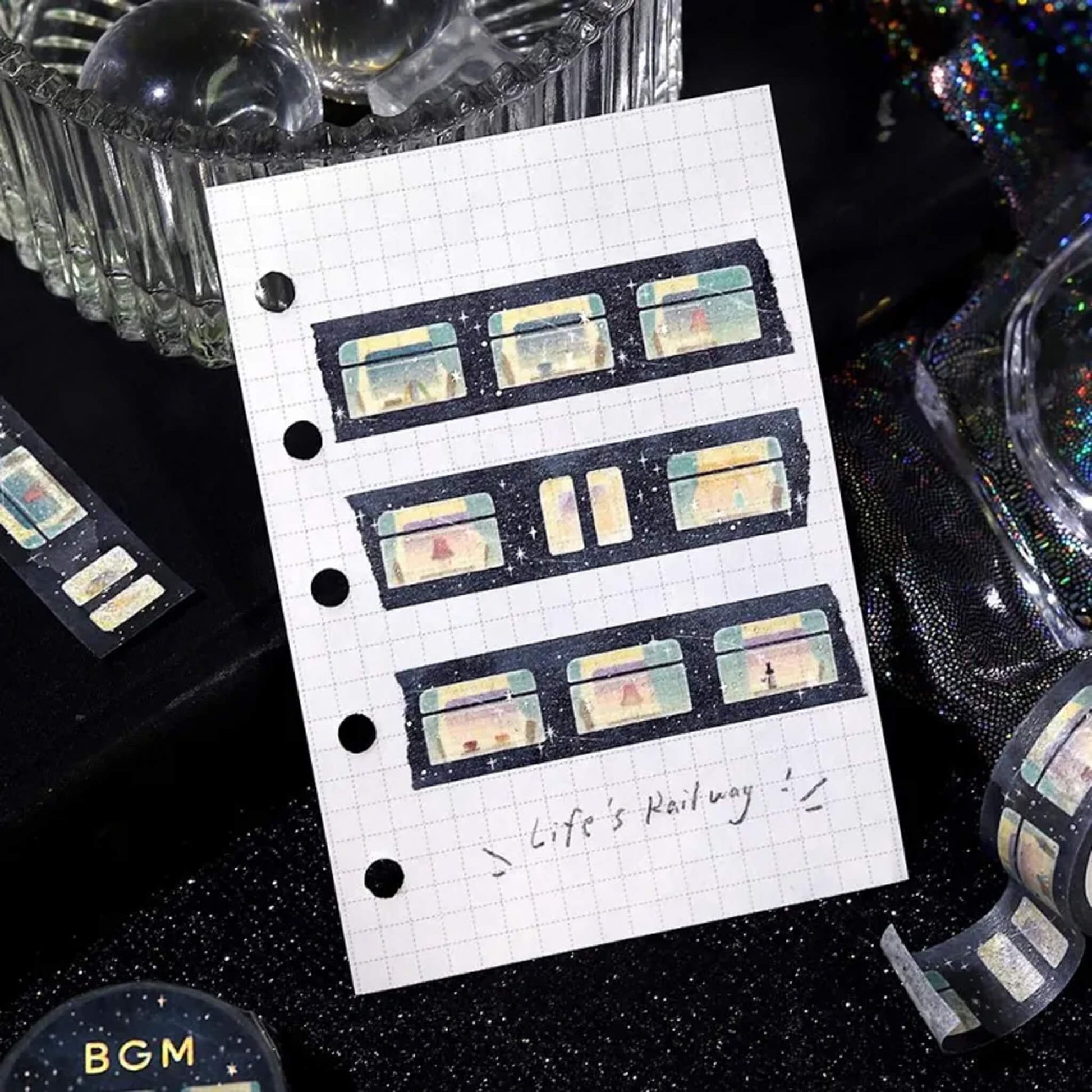 BGM Foil Washi Tape - Night Train Through the Stars - Washi Tapes