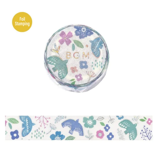 BGM Foil Washi Tape Nordic Forest - Birdsong - Washi Tapes