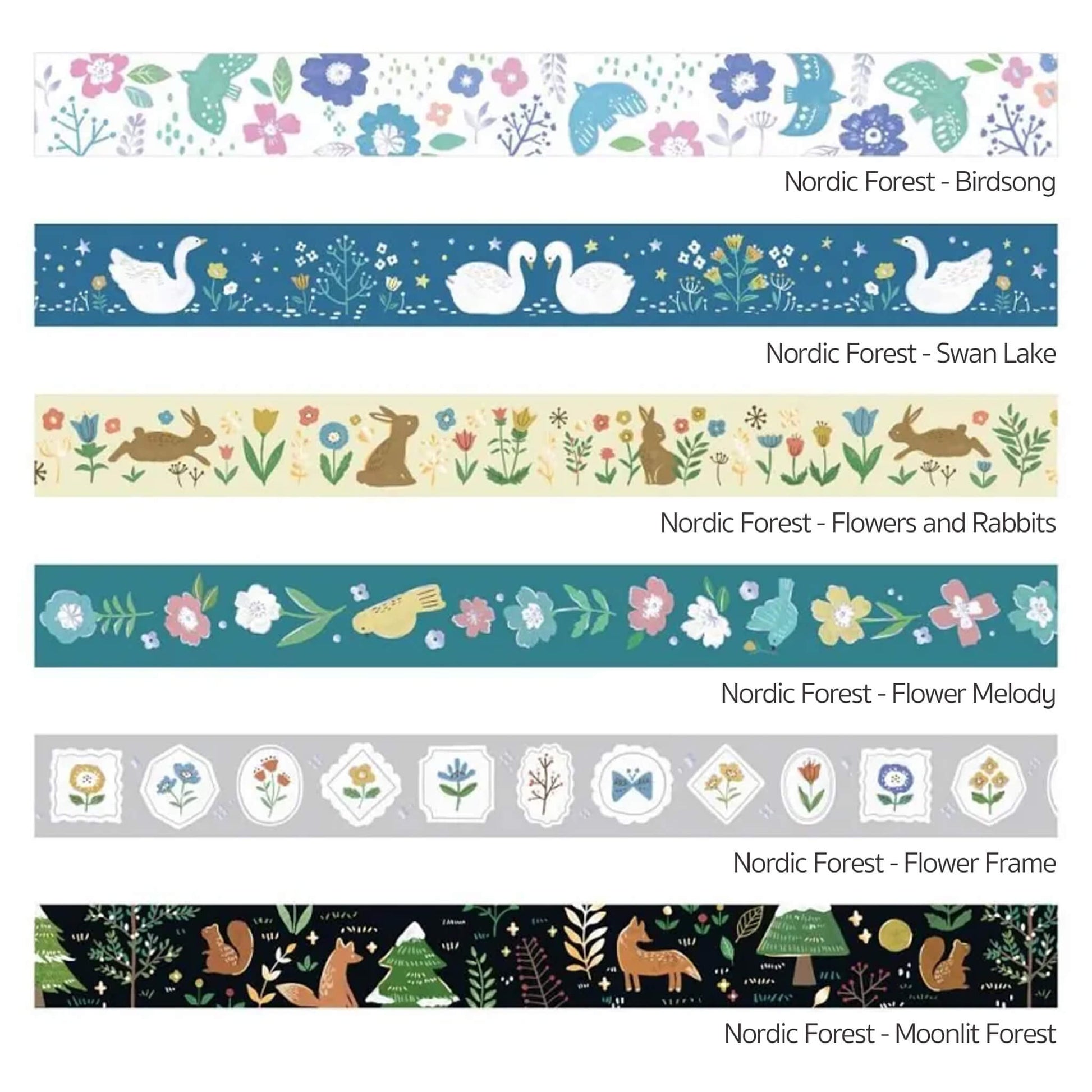 BGM Foil Washi Tape Nordic Forest - Moonlit Forest - Washi Tapes
