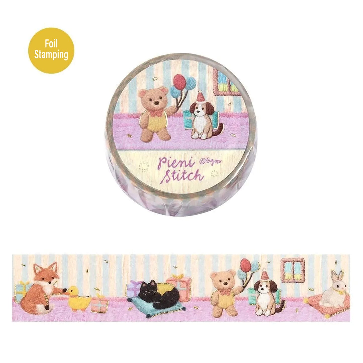 BGM Foil Washi Tape Pieni Stitch - Little Party - Washi Tapes