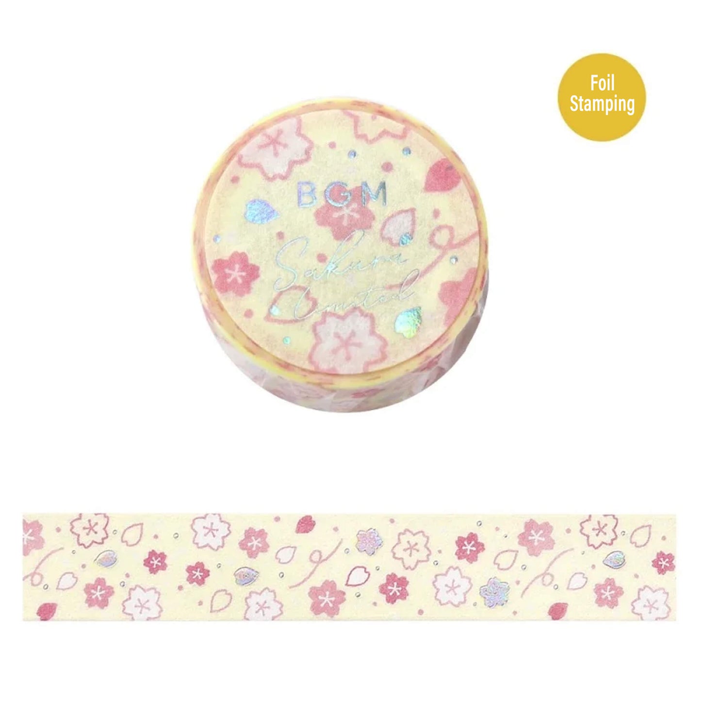 BGM Foil Washi Tape Sakura Limited Edition - Dancing Cherry Blossoms - Washi Tapes