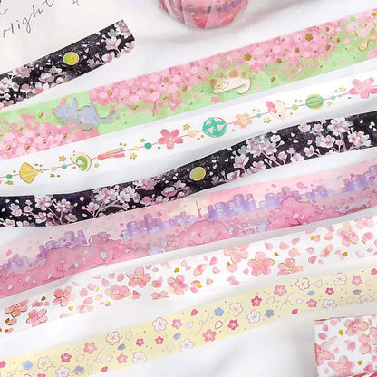 BGM Foil Washi Tape Sakura Limited Edition - Dancing Cherry Blossoms - Washi Tapes