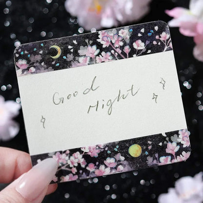 BGM Foil Washi Tape Sakura Limited Edition - Moon Viewing Cherry Blossoms - Washi Tapes