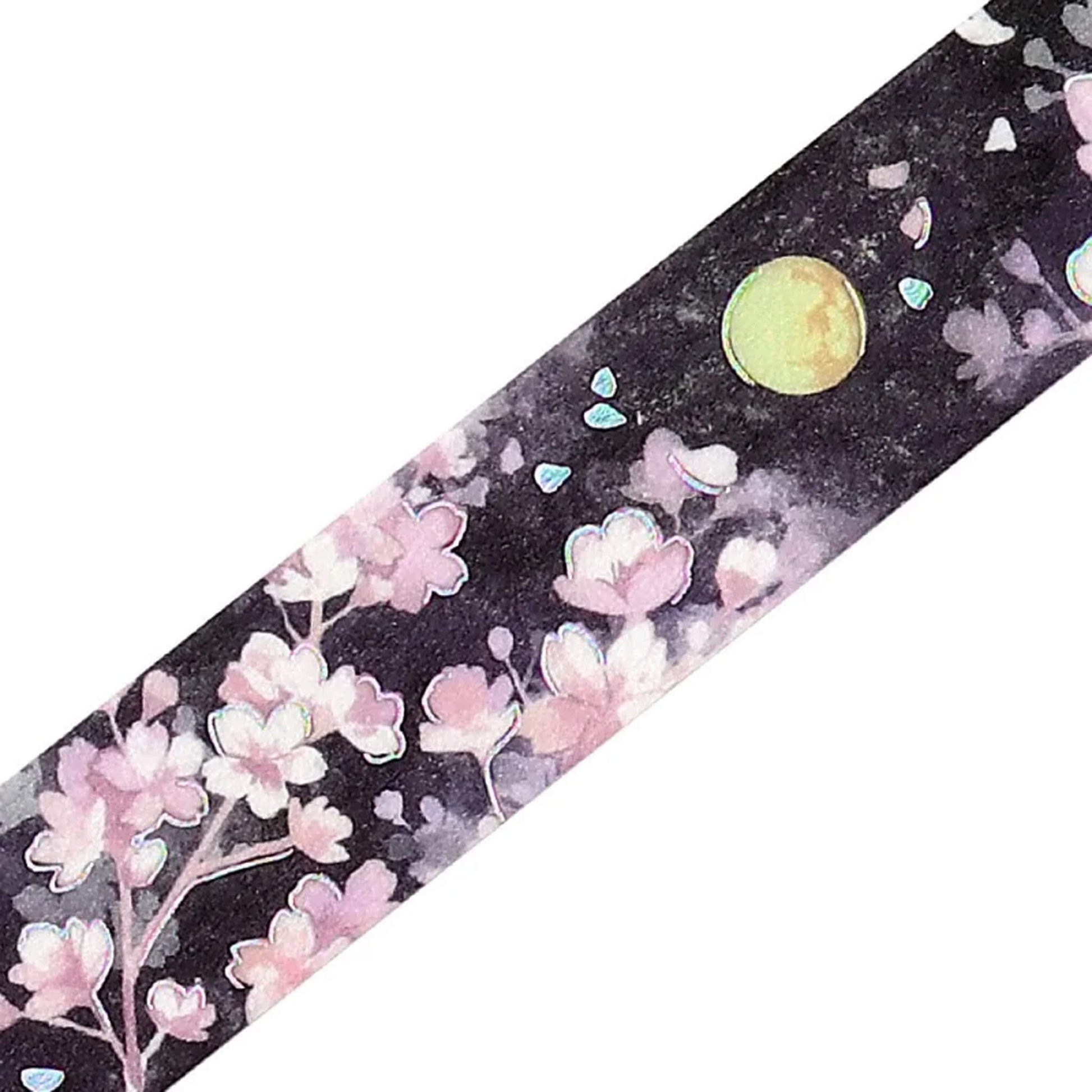 BGM Foil Washi Tape Sakura Limited Edition - Moon Viewing Cherry Blossoms - Washi Tapes