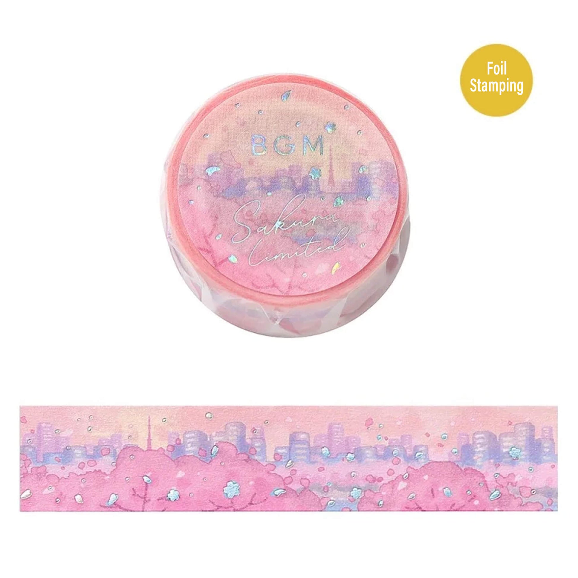 BGM Foil Washi Tape Sakura Limited Edition - Sakura - blooming Town - Washi Tapes