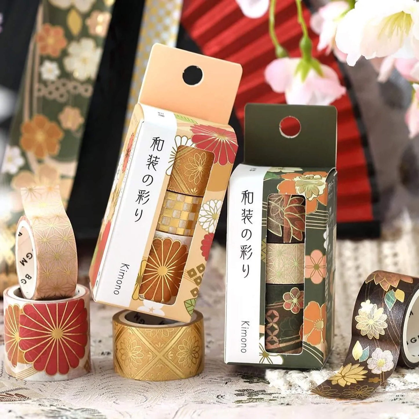 BGM Foil Washi Tape Set Kimono Colors Vol. 2 - Deep Green - Washi Tapes