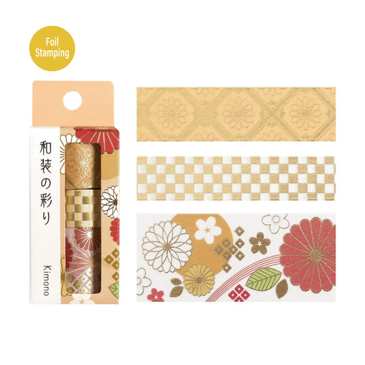 BGM Foil Washi Tape Set Kimono Colors Vol. 2 - Radiant Bloom - Washi Tapes