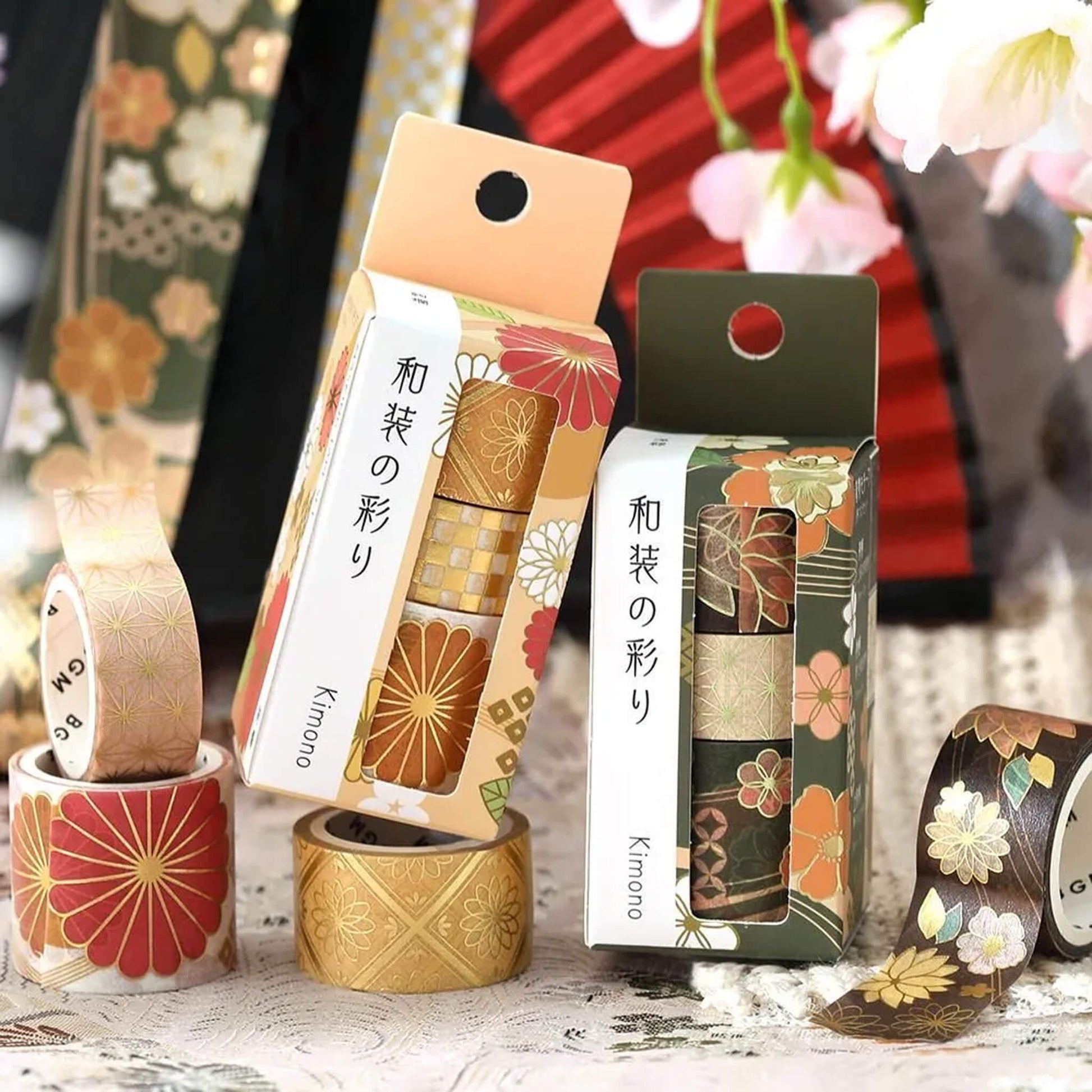 BGM Foil Washi Tape Set Kimono Colors Vol. 2 - Radiant Bloom - Washi Tapes