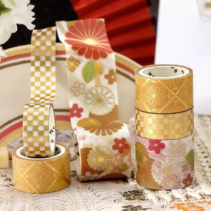 BGM Foil Washi Tape Set Kimono Colors Vol. 2 - Radiant Bloom - Washi Tapes