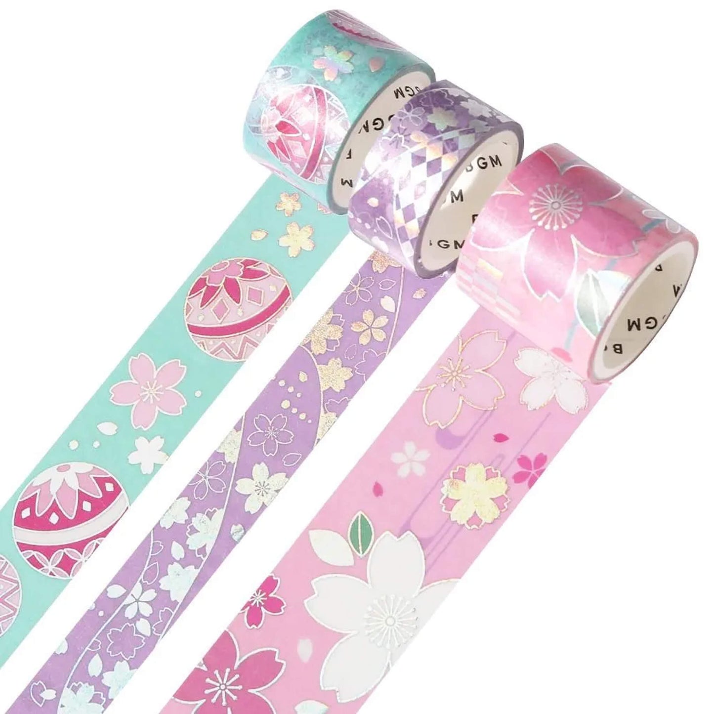 BGM Foil Washi Tape Set Kimono Colors Vol. 2 - Sakura - Washi Tapes