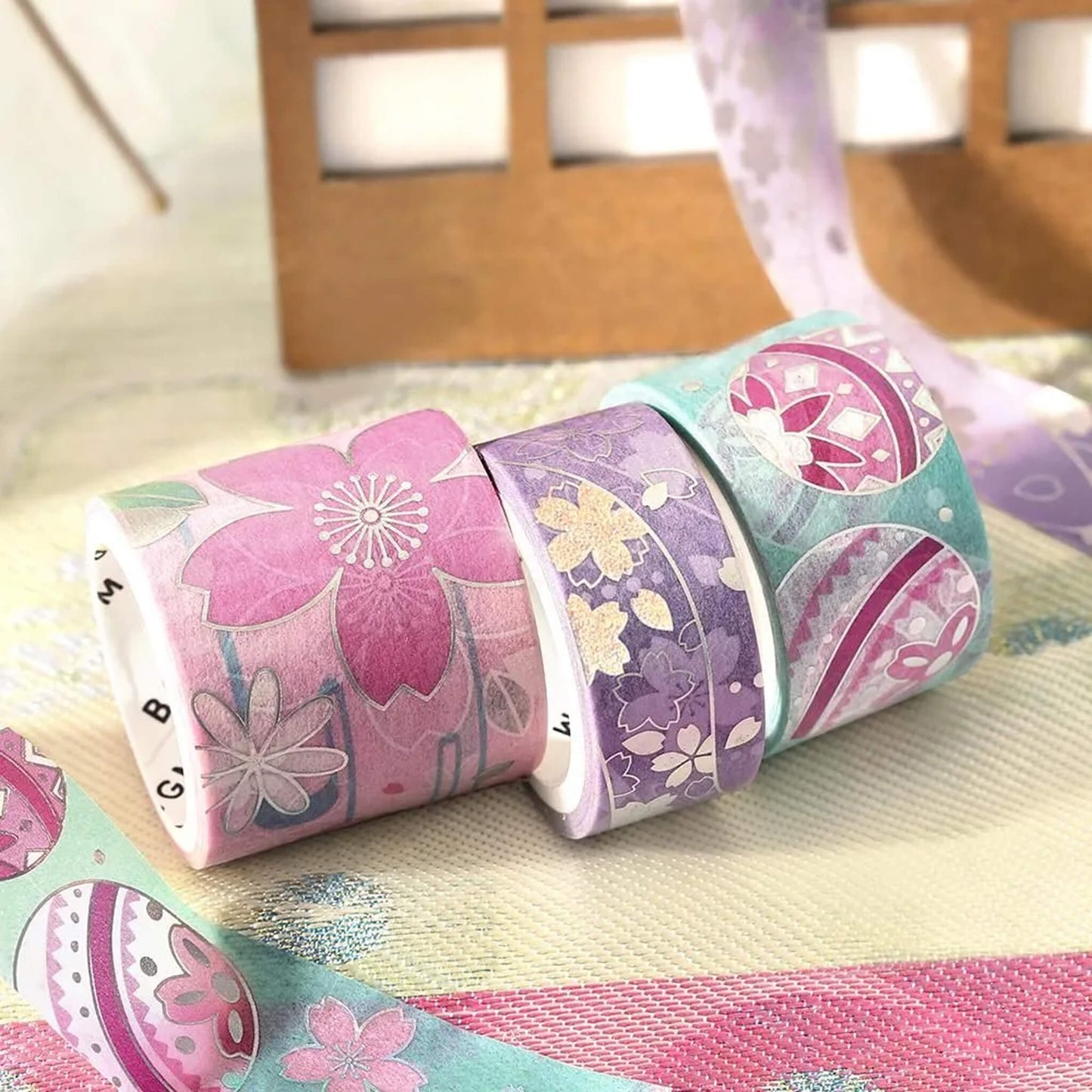 BGM Foil Washi Tape Set Kimono Colors Vol. 2 - Sakura - Washi Tapes