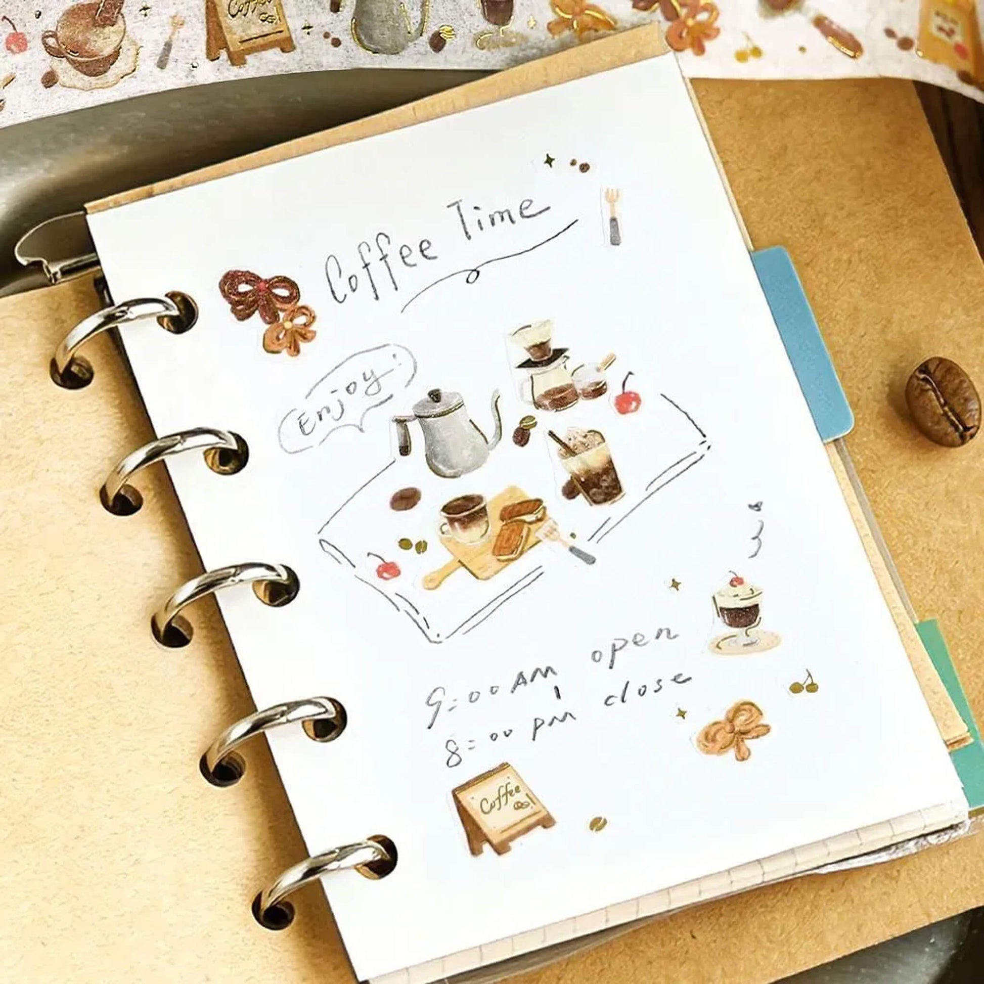 BGM Foil Washi Tape Tokimeki Flavors - Coffee - Washi Tapes