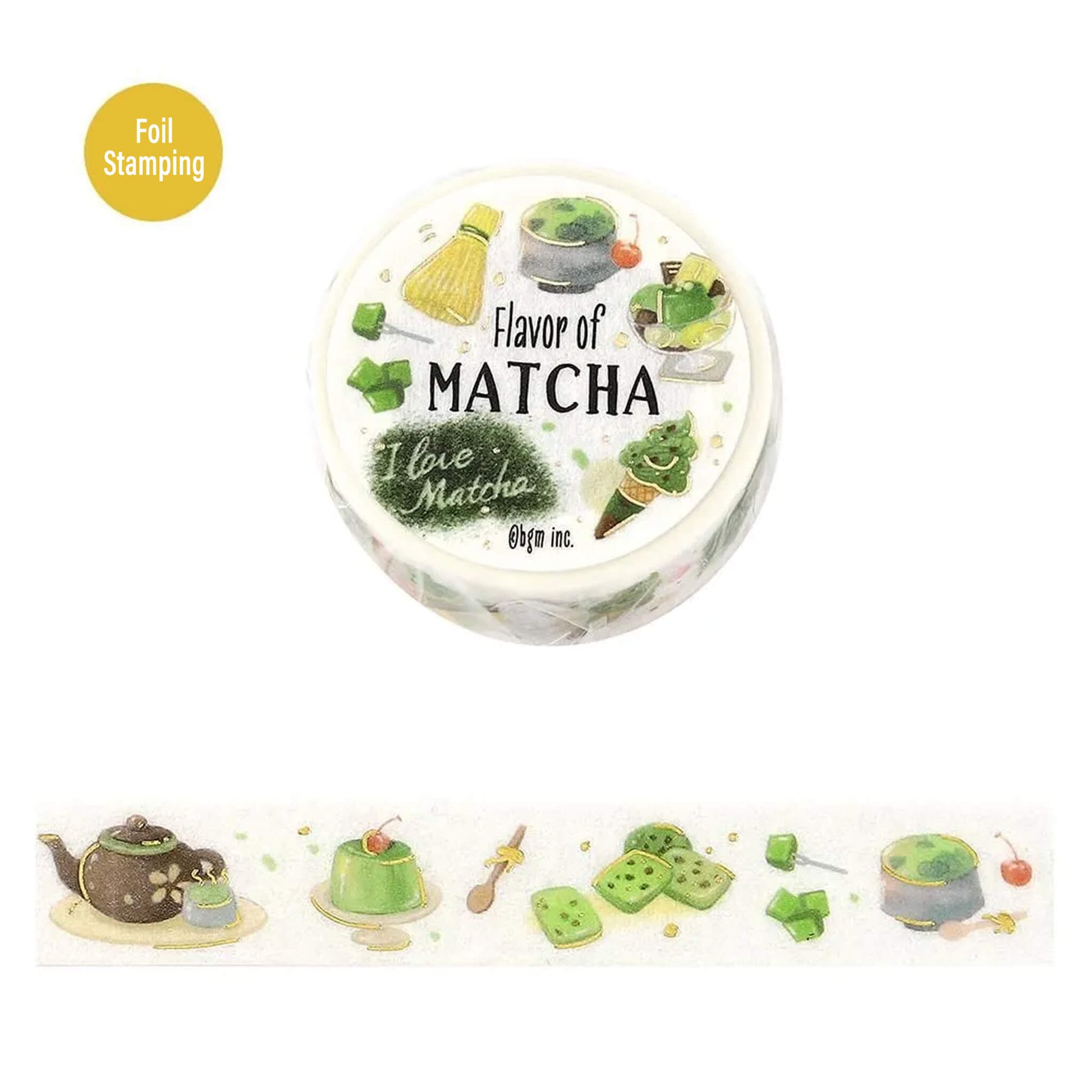 BGM Foil Washi Tape Tokimeki Flavors - Matcha - Washi Tapes