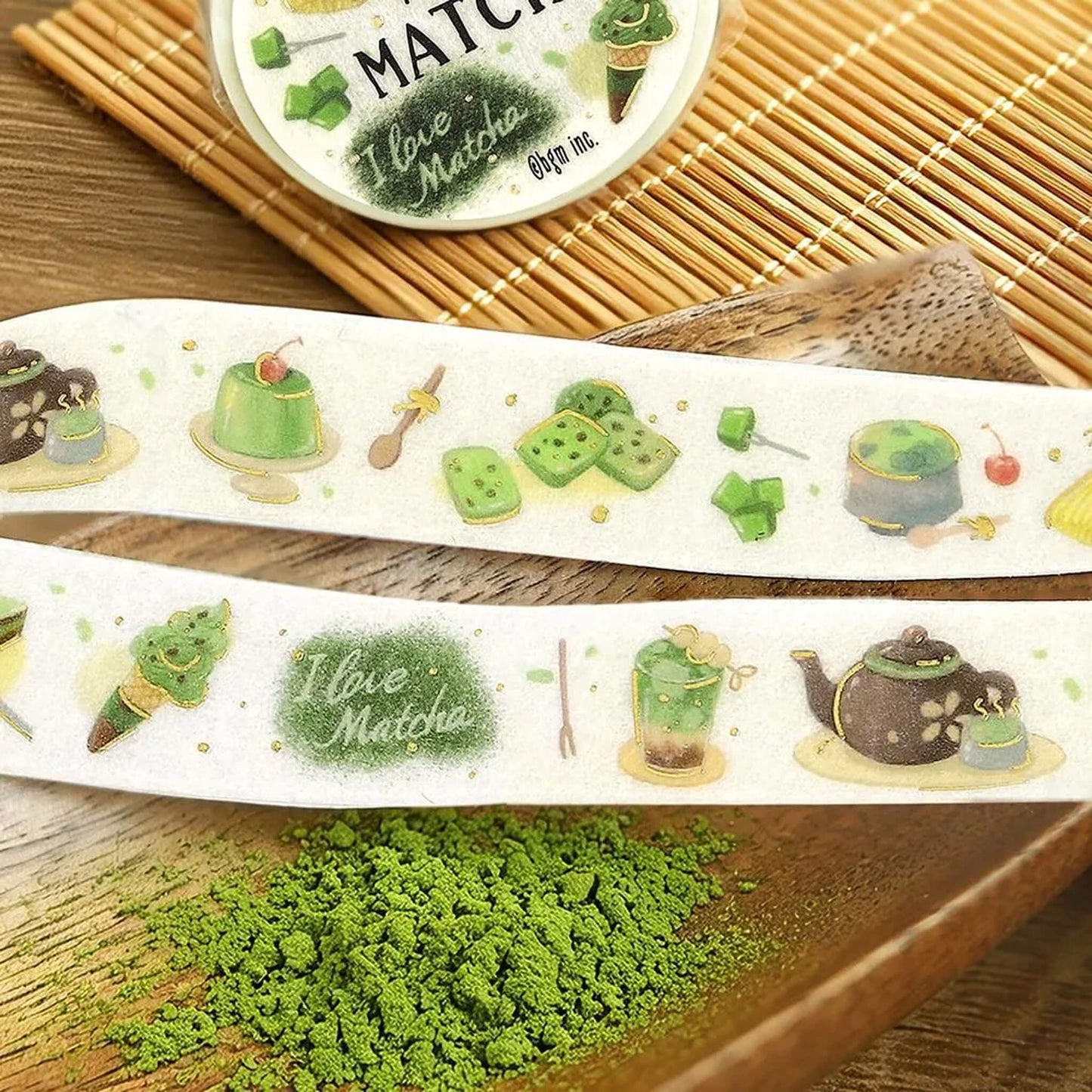 BGM Foil Washi Tape Tokimeki Flavors - Matcha - Washi Tapes